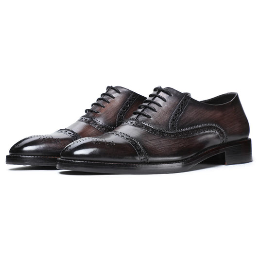 Dornford Nero Burnished Wingtip Oxford