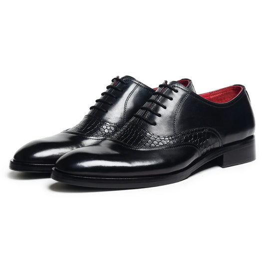 Dornford Plain Toe Oxford Shoes – Black Leather