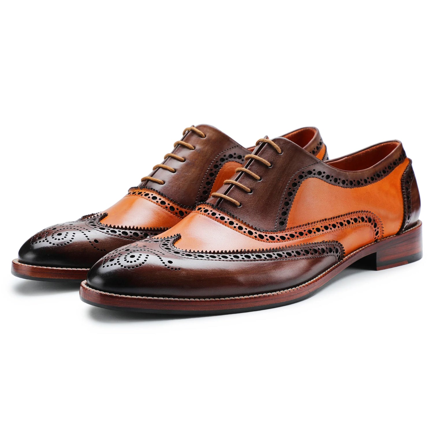 Dornford Regent Spectator Wingtip Oxford – Saddle Tan & Espresso