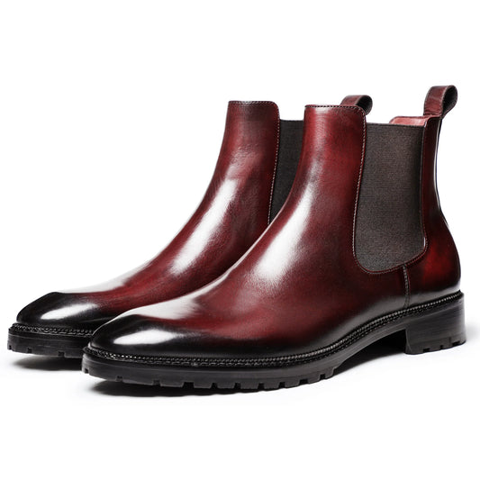 Dornford Burnished Chelsea Boots – Oxblood Red