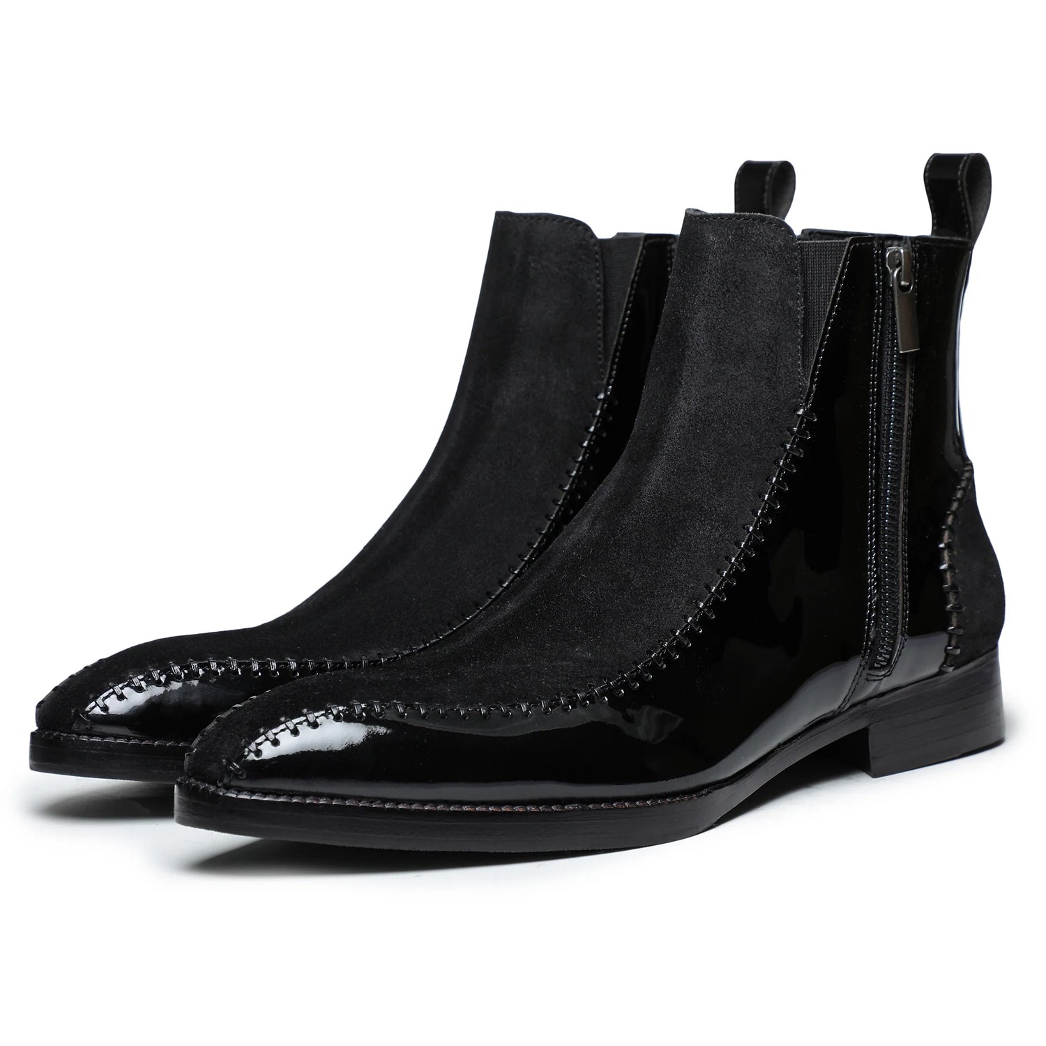 Dornford Matte-Gloss Zip Boots – All Black