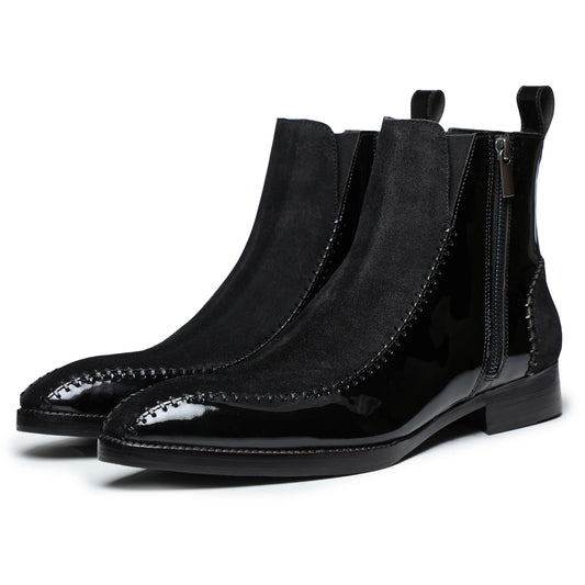 Dornford Matte-Gloss Zip Boots – All Black