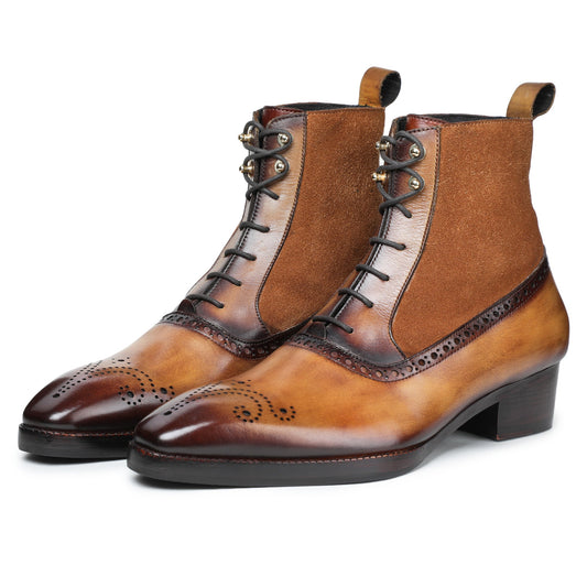 Dornford Heritage Brogue Boots – Tan Leather & Suede