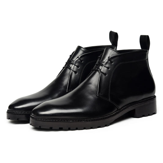 Dornford Classic Leather Chukka Boots – Jet Black