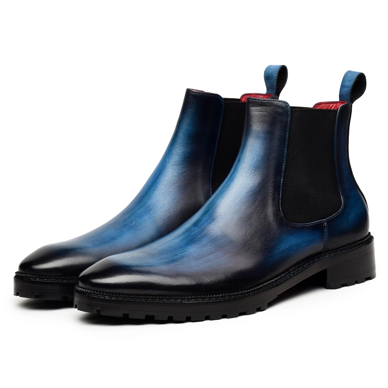 Dornford Burnished Chelsea Boots – Deep Blue