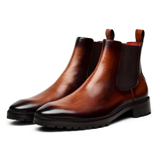 Dornford Burnished Chelsea Boots – Cognac Brown