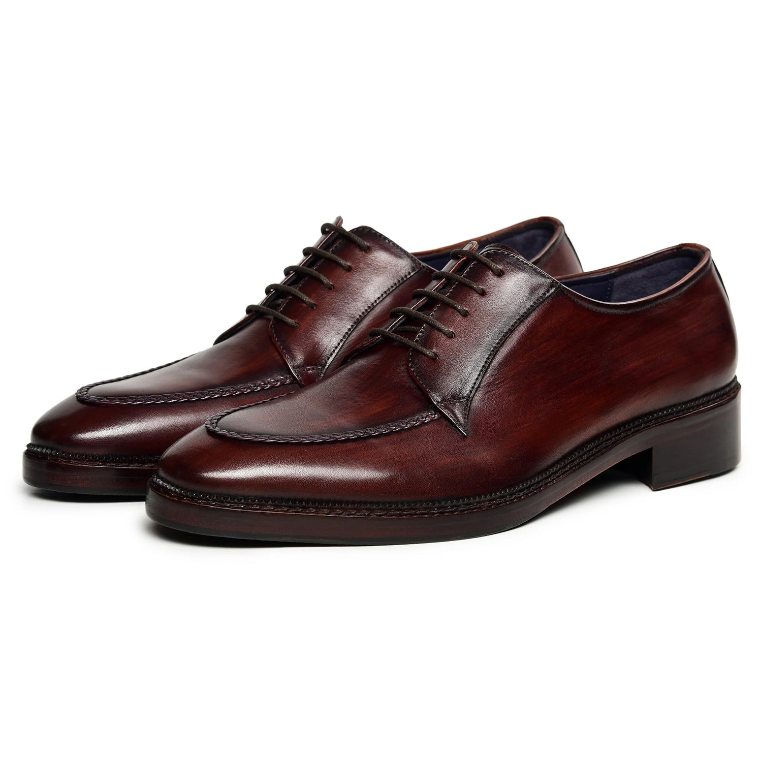 Dornford Classic Derby – Burnished Burgundy Apron Toe