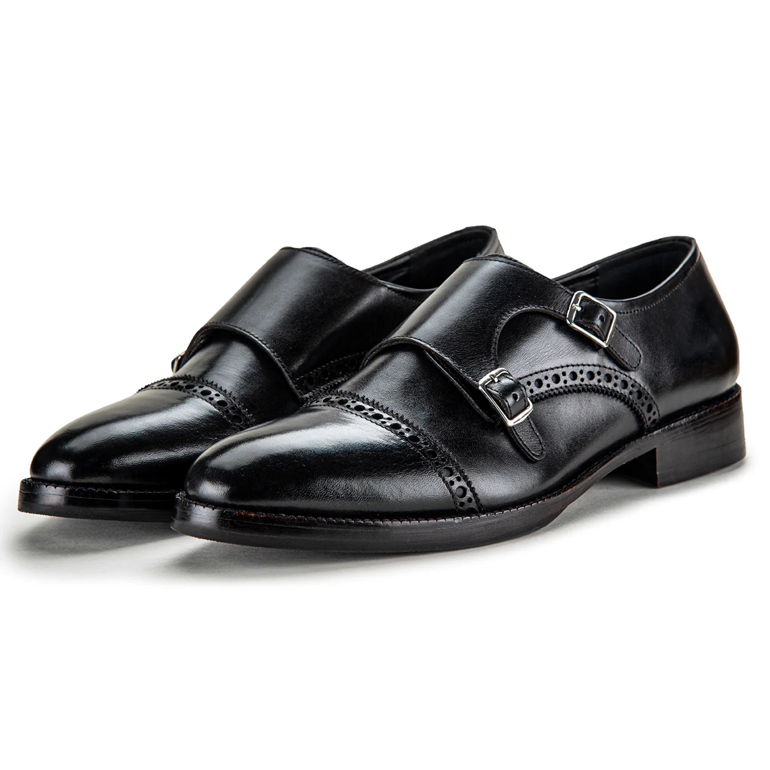 Dornford Double Monk Strap – Black Brogue