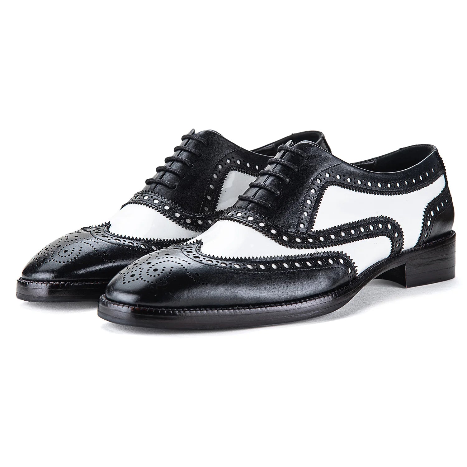 Dornford Monarch Spectator Wingtip Oxford – Black & Ivory