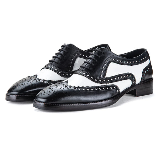 Dornford Monarch Spectator Wingtip Oxford – Black & Ivory