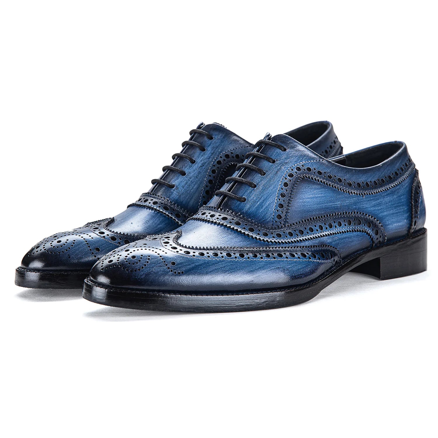 Dornford Azureon Wingtip Oxford – Blue Patina
