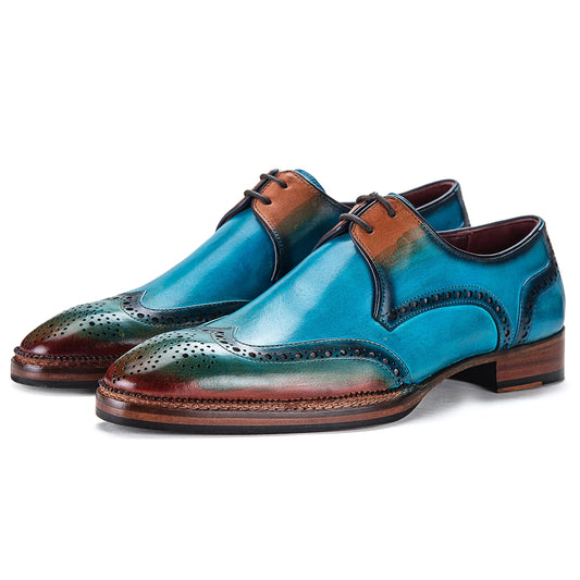 Dornford Signature Derby – Teal Multi-Tone Brogue