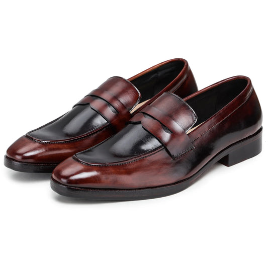 Dornford Luxe Penny Loafer – Dual Tone Brown Finish