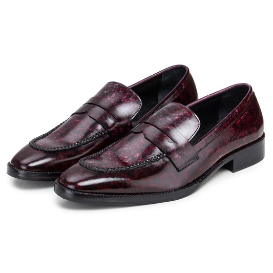 Dornford Royale Penny Loafer – Burgundy Patina Finish