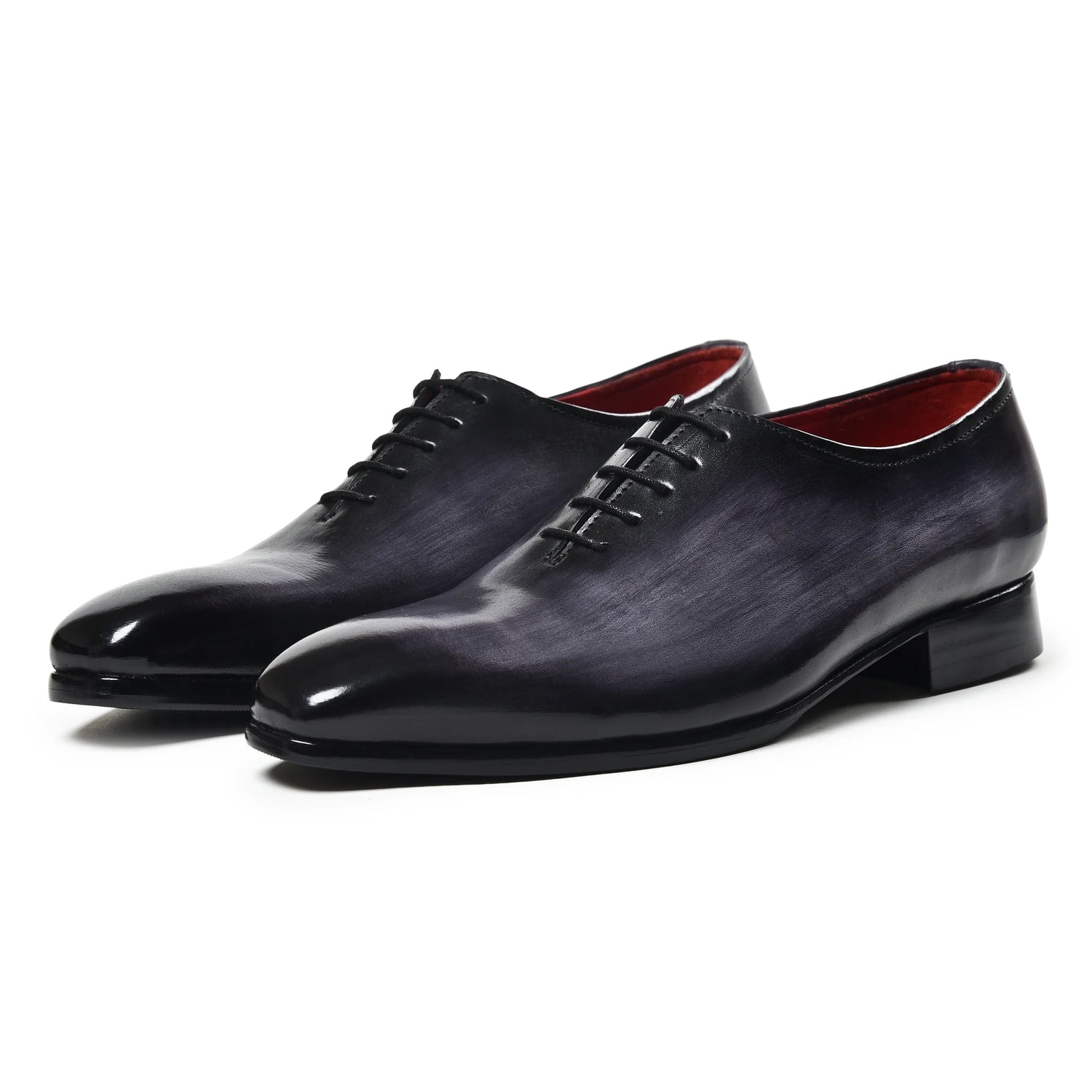 Dornford Wholecut Oxford Shoes – Black & Midnight Blue Hand-Patina Leather