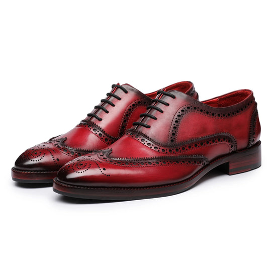 Dornford Crimson Vale Wingtip Oxford – Red Patina