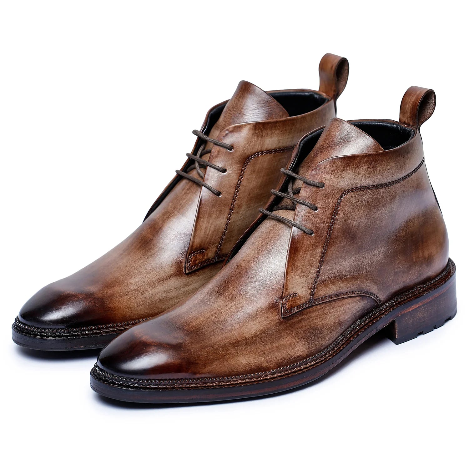 Dornford Hand-Finished Leather Chukka Boots – Vintage Brown