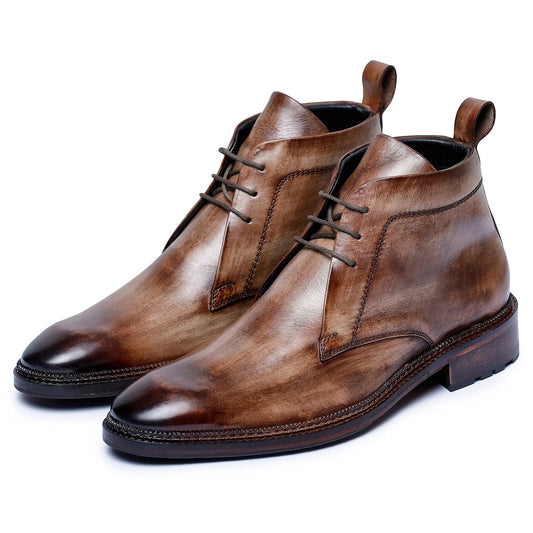 Dornford Hand-Finished Leather Chukka Boots – Vintage Brown