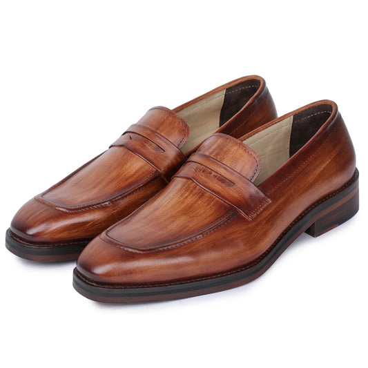 Dornford Classic Penny Loafer – Tan Burnished Finish