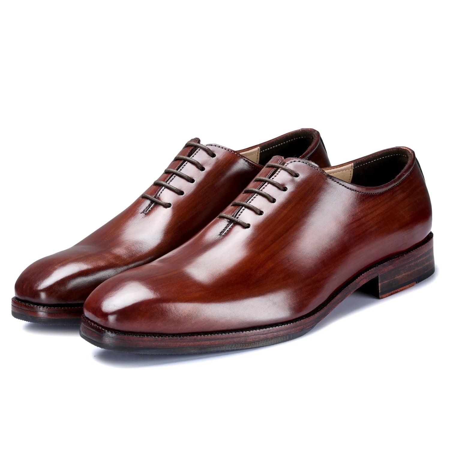 Dornford Wholecut Oxford Shoes – Cognac Brown Leather