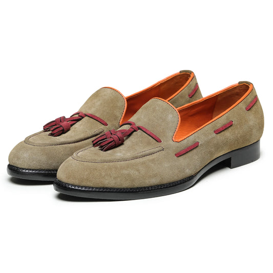 Dornford Siena Tassel Loafer – Olive Suede