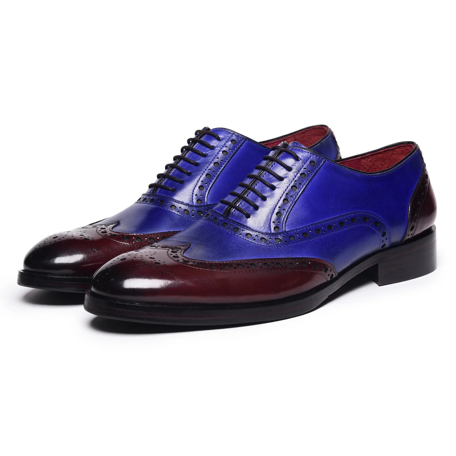Dornford Spectator Oxford Shoes – Royal Blue & Burgundy Leather