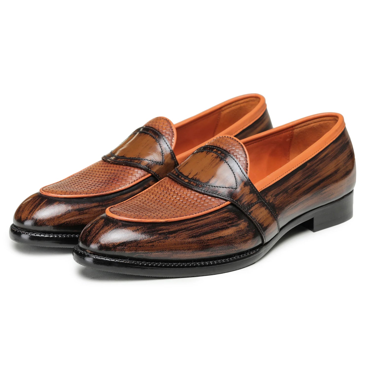 Dornford Artisan Penny Loafer – Textured Tan Burnished