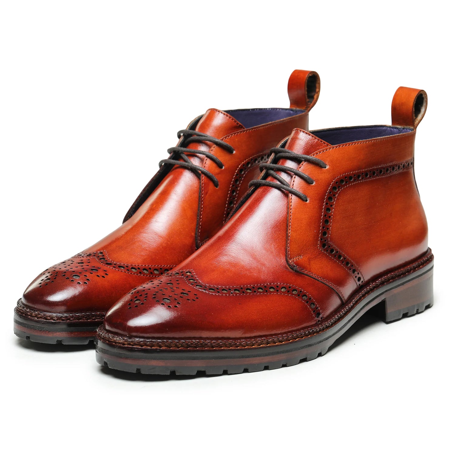 Dornford Brogue Chukka Boots – Burnt Tan