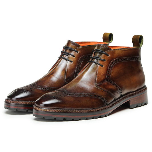 Dornford Brogue Chukka Boots – Vintage Brown