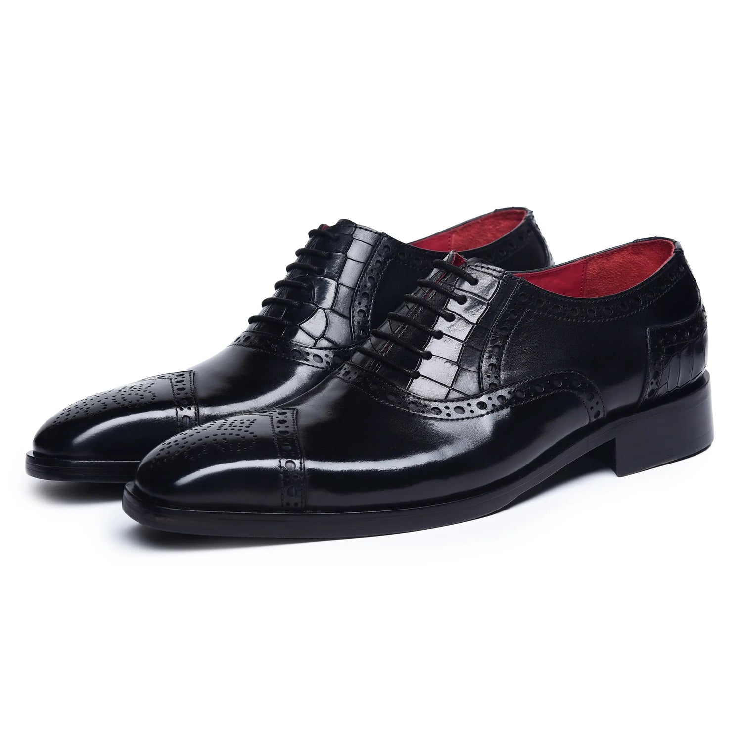 Dornford Wingtip Oxford Shoes – Black Leather
