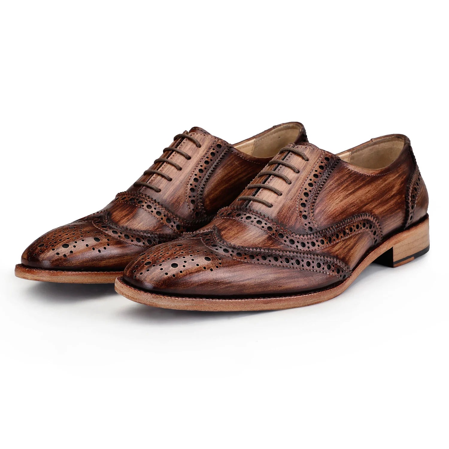 Dornford Burlwood Wingtip Oxford – Hand-Burnished Brown