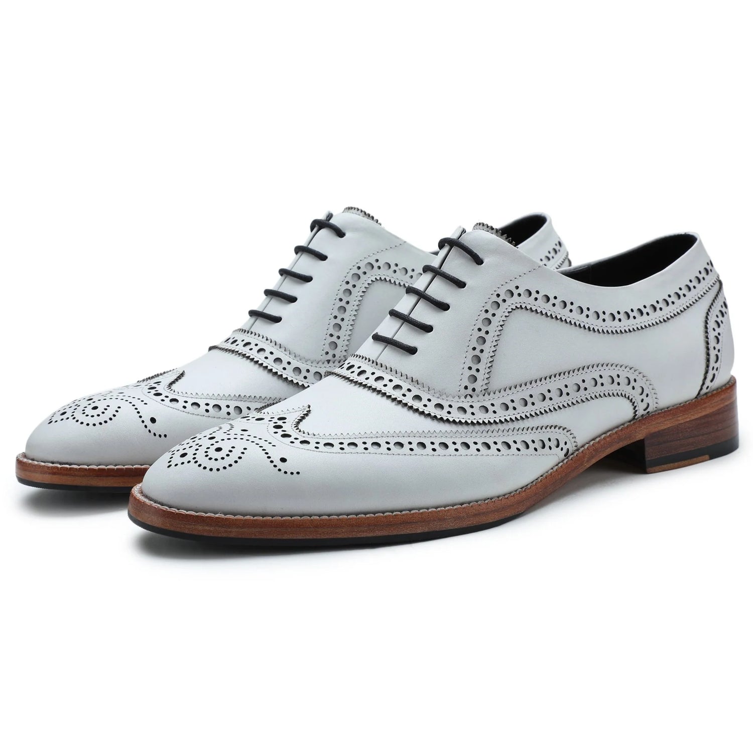 Dornford Wingtip Brogue Oxford Shoes – White Leather
