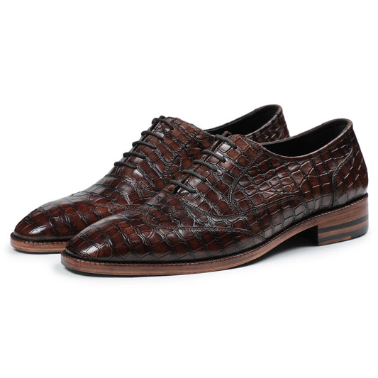 Dornford Regno Croc-Embossed Oxford