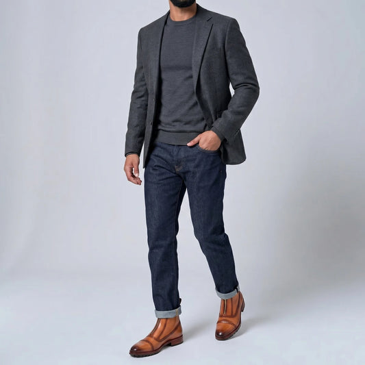 Dornford Brogue Zip Leather Boots – Burnished Tan