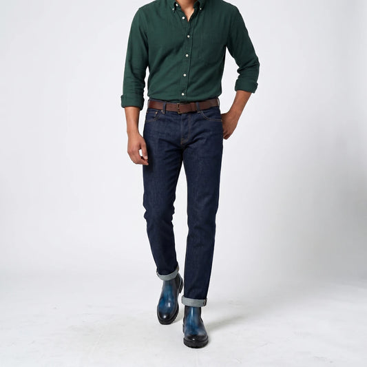 Dornford Burnished Chelsea Boots – Deep Blue