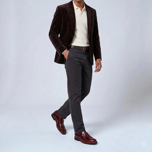 Dornford Captoe Monk Strap – Wine Red Lug Sole