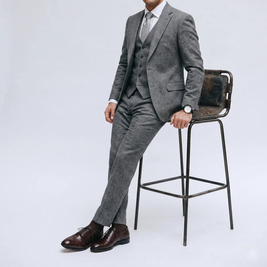 Dornford Croc Embossed Oxford Shoes – Brown Leather
