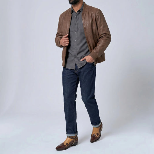 Dornford Desert Rebel Harness Boots – Tan & Deep Brown
