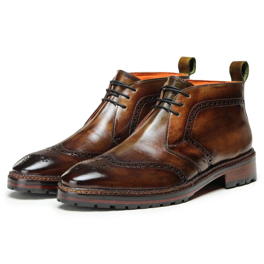 Dornford Brogue Chukka Boots – Vintage Brown