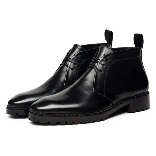 Dornford Classic Leather Chukka Boots – Jet Black