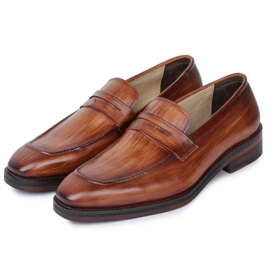 Dornford Classic Penny Loafer – Tan Burnished Finish