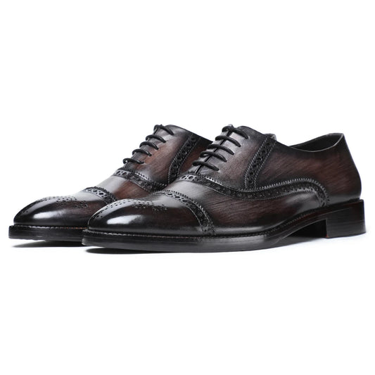Dornford Nero Burnished Wingtip Oxford