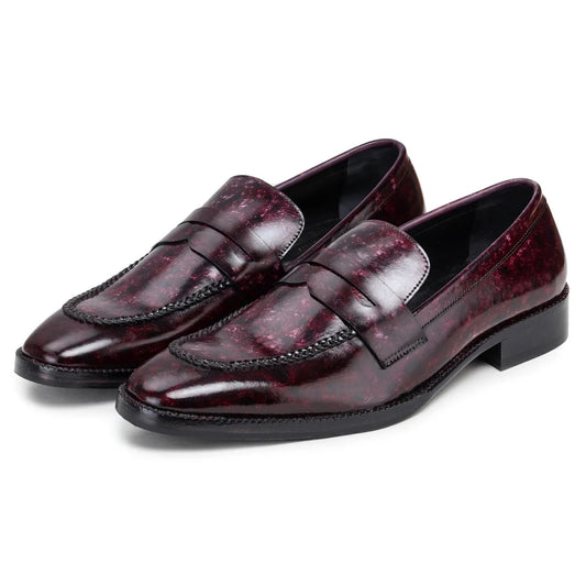 Dornford Royale Penny Loafer – Burgundy Patina Finish
