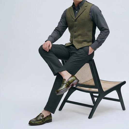 Dornford Milano Penny Loafer – Olive Burnished Patina