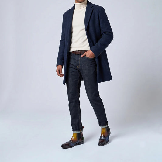 Dornford Patina Captoe Chelsea Boots – Multicolor Hand-Finished Leather