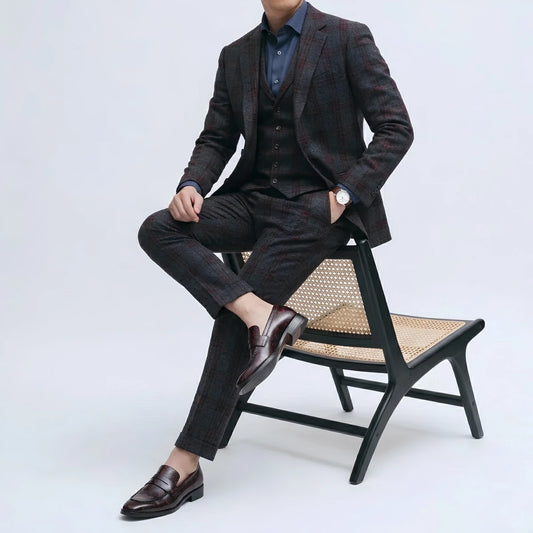 Dornford Royale Penny Loafer – Burgundy Patina Finish