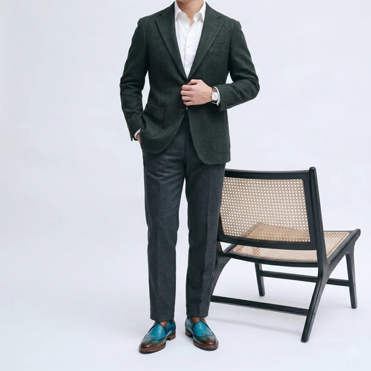 Dornford Signature Derby – Teal Multi-Tone Brogue