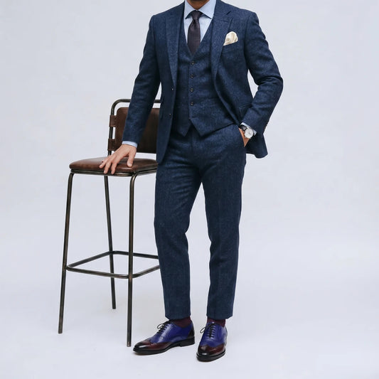 Dornford Spectator Oxford Shoes – Royal Blue & Burgundy Leather