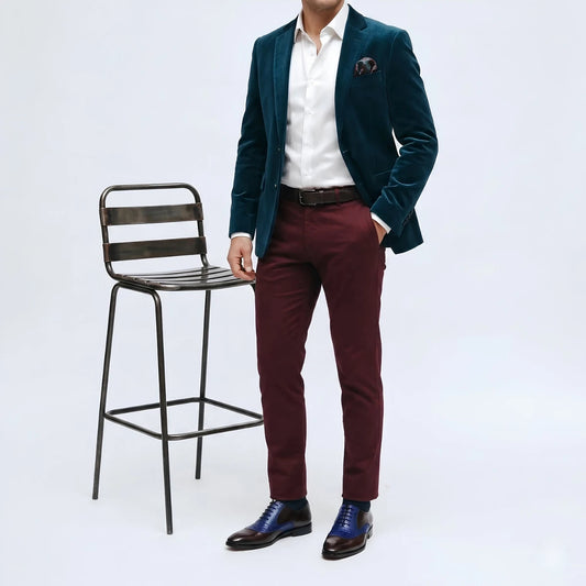 Dornford Two-Tone Oxford Shoes – Burgundy & Royal Blue Leather