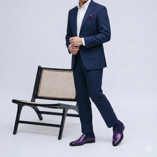Dornford Venetian Loafers – Royal Purple Hand-Burnished Leather